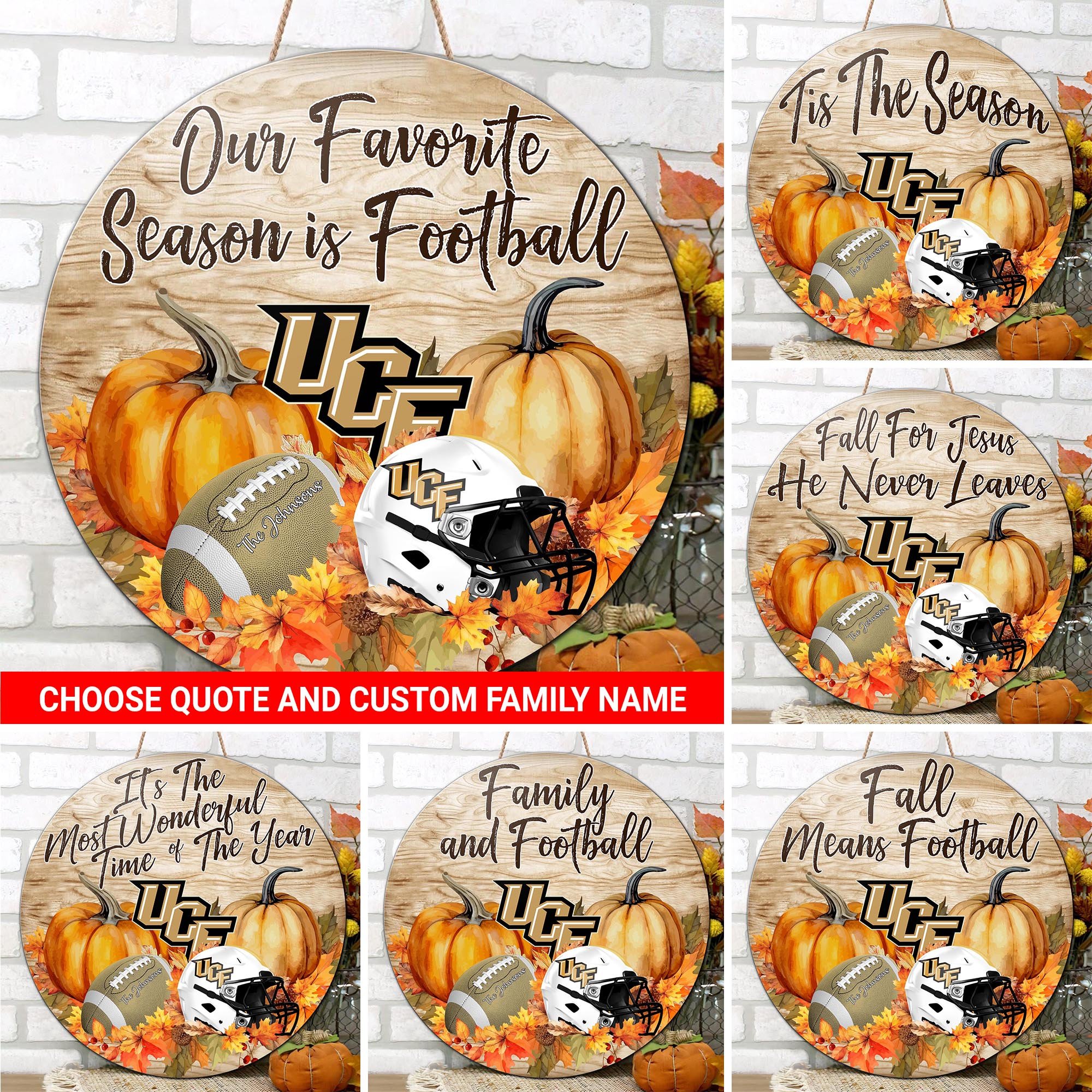 UCF Knights Shape Wooden Sign Custom Your Family Name And Choose Your Quotes, Sport Gifts, Home Decorations ETRG-51656